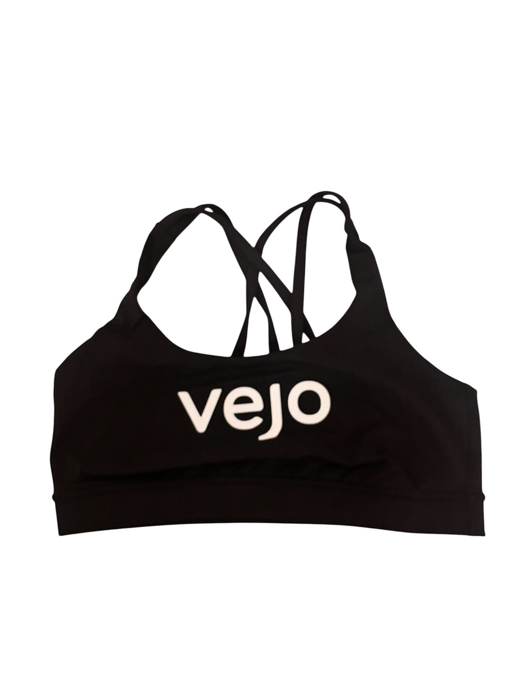 Lululemon Energy VEJO Black Strappy Sports Bra Sz 8  workout black performance